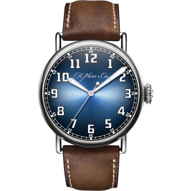 H. Moser & Cie Stainless Steel Heritage Centre Seconds Watch - Blue - 42mm