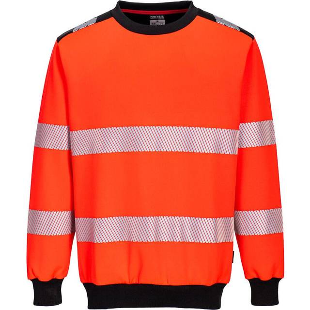 (M, Red/Black) Portwest Mens PW3 Hi-Vis Sweatshirt