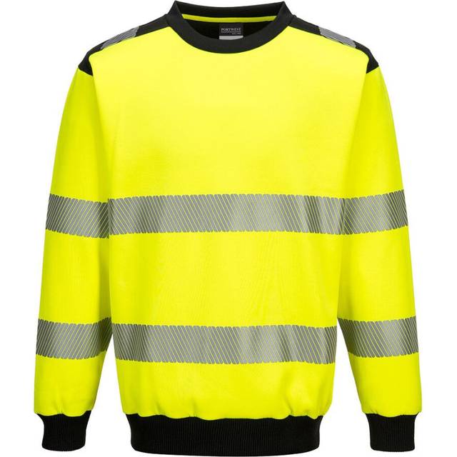 (XL, Yellow/Black) Portwest Mens PW3 Hi-Vis Sweatshirt