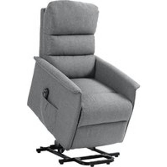 HOMCOM Grey Power Lift Electric Recliner Chair with Remote