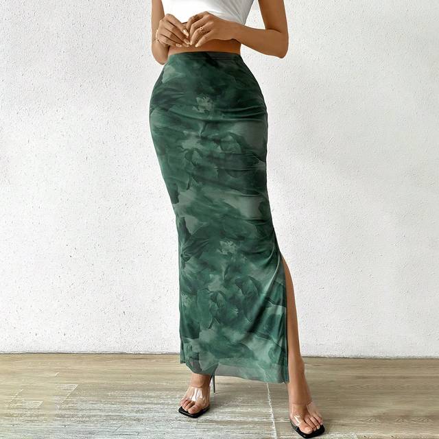 RosyDaze Women&#39;s Floral Printed Side Slit Skirt Maxi Women Outfit