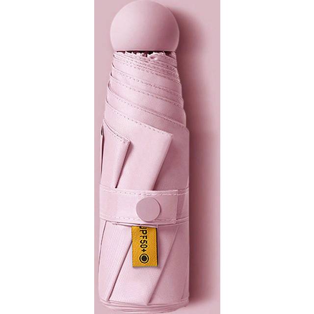 SHEIN Capsule Sun Umbrella Female Sunscreen UV Protection Sun And Rain Umbrella Two-In-One Mini Five-Fold Ultra-Light And Compact Portable For School,Office