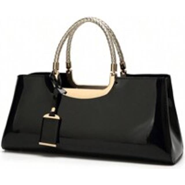 SHEIN Women Mom Style New Candy Colored Patent Leather Handbag, Large Capacity & High-End Feeling With Dual Carrying Handles, Suitable For Career Women To A
