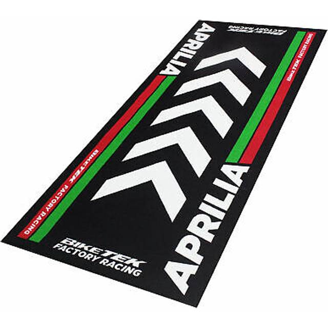 Biketek Garage Mat - Series 4 - Black / Red / Green, Aprilia, Black/green/red