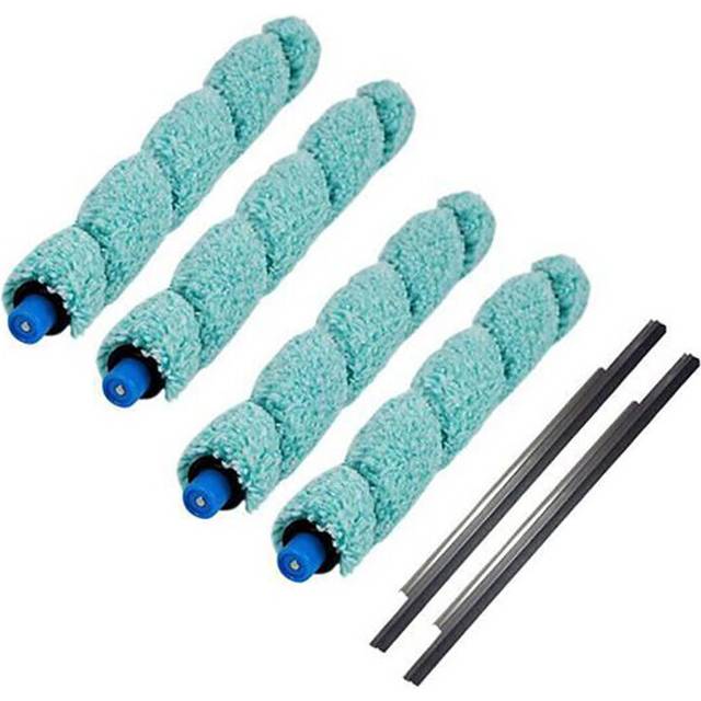 6Pcs Floor Washing Robotic Cleaner Main Brush & Scraper Replacement for W400 Floor Washing Robot Parts Accessories