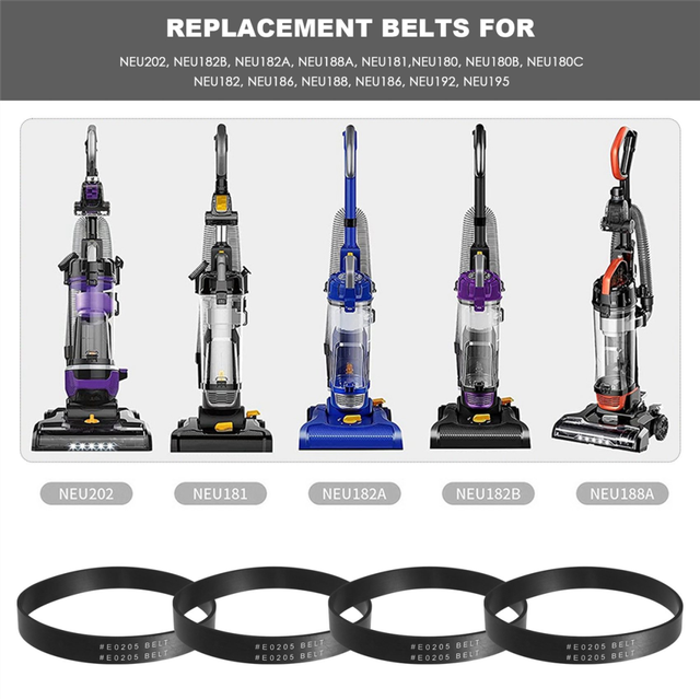 4 Pack Vacuum Belt Replacement Belts for Eureka NEU202,NEU181,NEU180