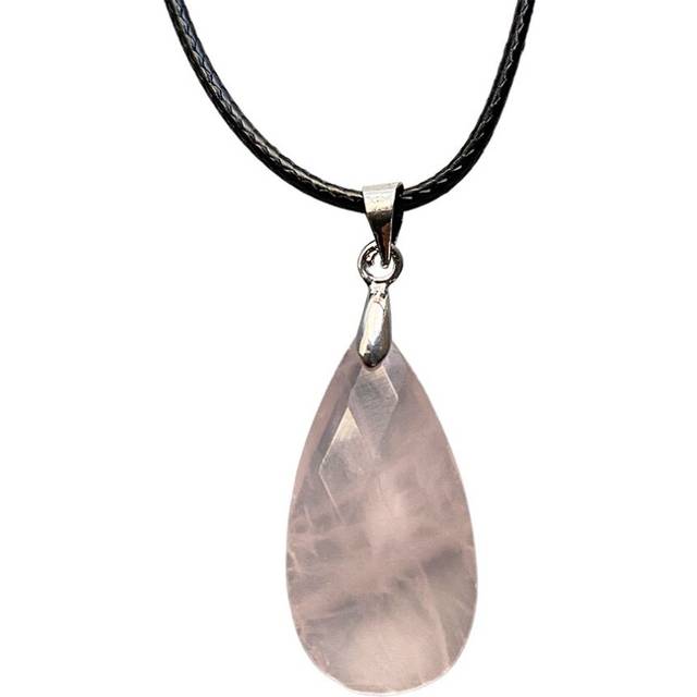 7 Chakra Flat Pendant, Silver Chain, 5x1.5cm, Tiger's Eye