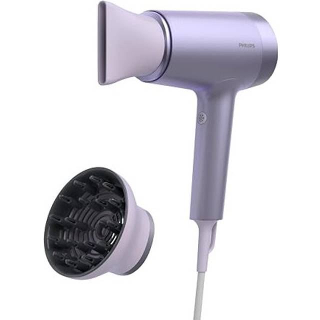 Philips Hair Dryer 7000 Series, ThermoShield Advanced Technology, Mineral and Water Ionic, with Nozzle and Hair Diffuser, 1800W, Model BHD720/13