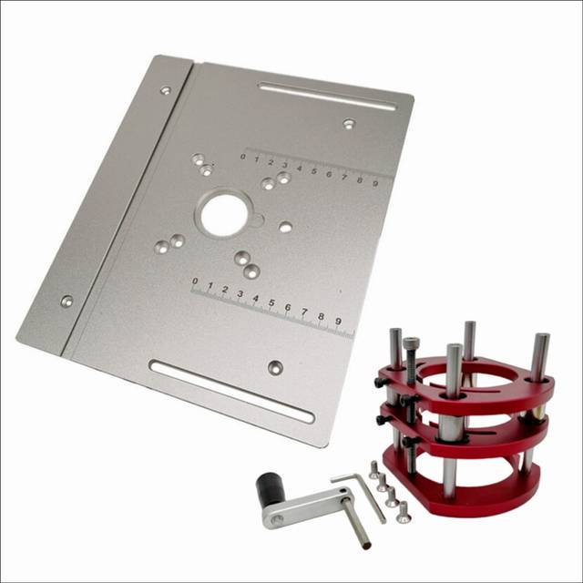 Router Lift Kit Router Plate for 65mm Motors Woodworking Router Table Workbench Trimmer Engraving Machine-Silver