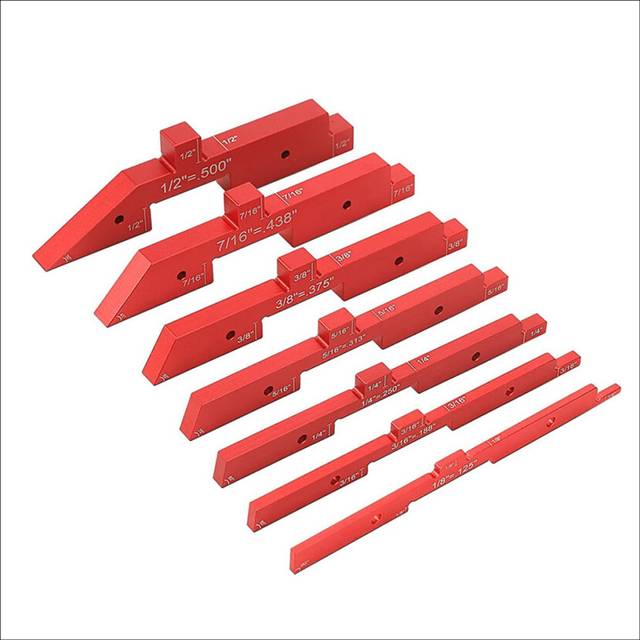 7Pcs Aluminum Precision Setup Blocks Height Gauge Set for Router Table Saw Accessories and Angle Woodworking Set Up