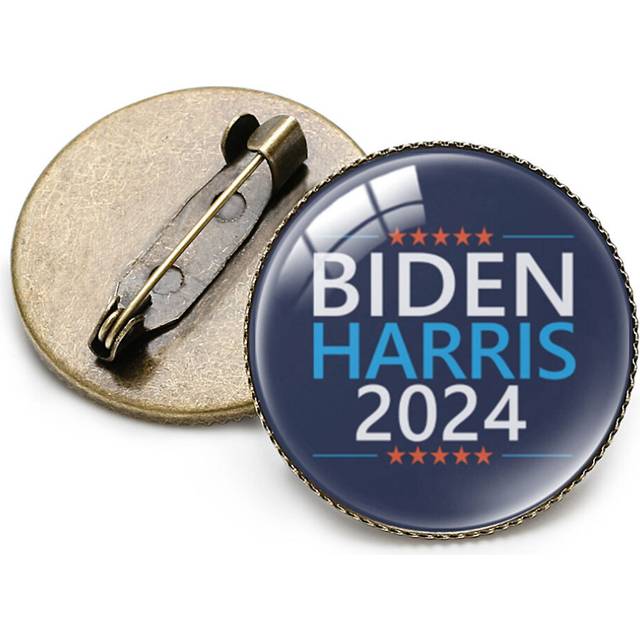(Pattern 7) Biden Harris 2024 Brooch Pin Re-elect Joe Biden&Kamala Harris Buttons Brooch Pin Badge Pin Lapel Jewelry Gift