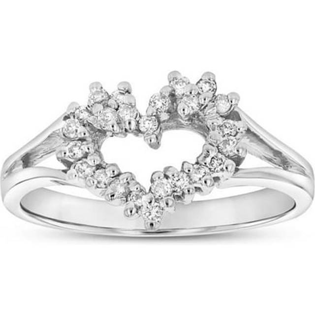 0.20 CTW Diamond Heart Shaped Ring, 14K Gold - Size 8.5