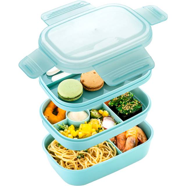(Lunch Box Leakproof Lunch Box Adults Kids Childrens Boys (Blue)) Lunch Box Bento Box Set For Kids Adult