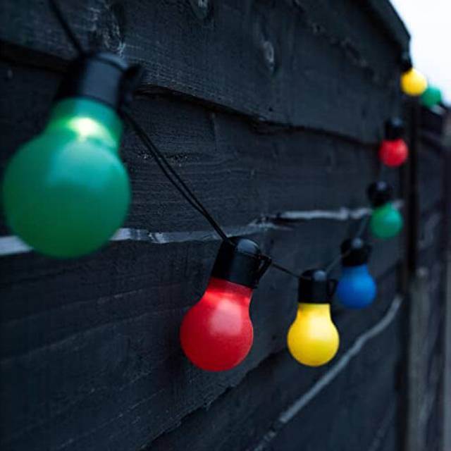 Gardenwize ? 2 Metre 10 Piece Solar Powered Bright Bulb Garden String Lights, Pathway Lights ? Decorative Garden Decorations No Running Costs