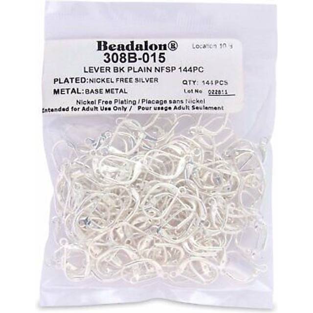 Beadalon 144-Piece Plain Lever Back  Silver Plate