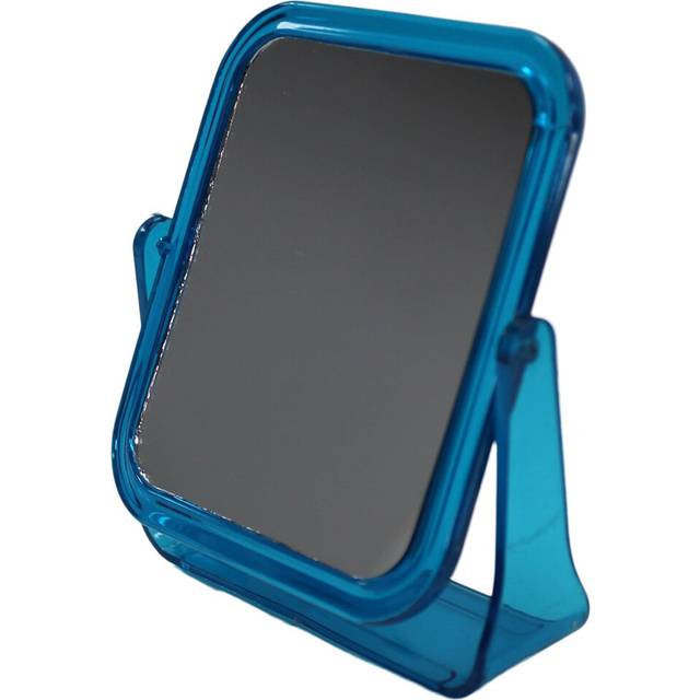 Blue Double Sided Square Compact Travel Makeup Mirror Magnified Swivel Mirror