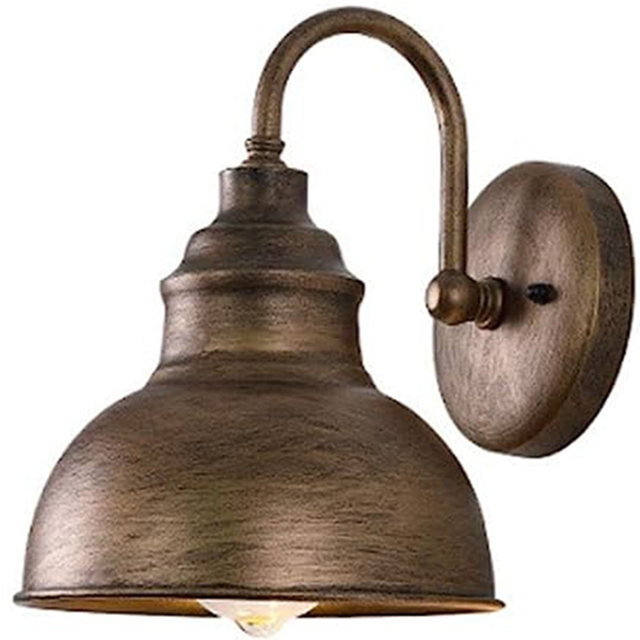 moresk-Vintage Wall Sconce Gooseneck Barn Flat Light Industrial Vintage Farmhouse Wall Sconce Outdoor Waterproof (Bronze)