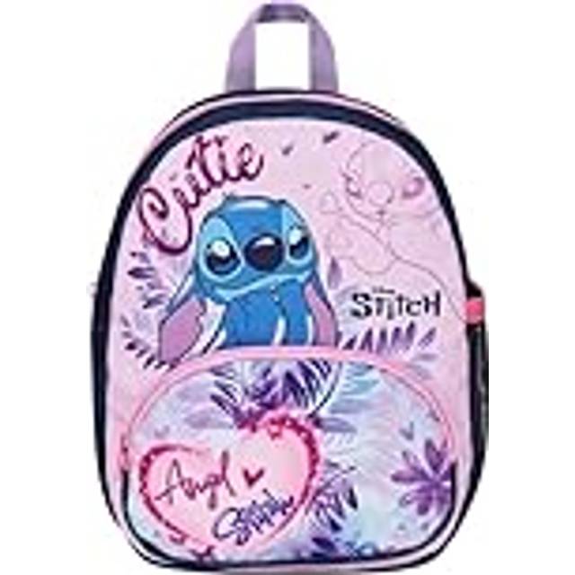 Seven Liten dagisryggsäck, DISNEY - LILO & STITCH, Ljusblå Rosa - Sidofickor Flaskhållare, Framficka, Barnryggsäck - Skolryggsäck Barn, Flerfärgad, Taglia Unica, dagis ryggsäck