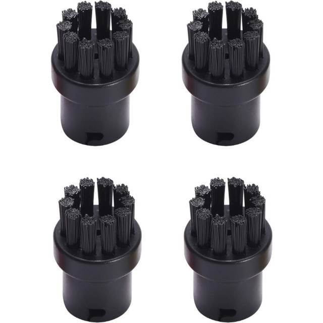 4 Pack Round Cleaning Brushes for Karcher SC1 SC2 SC3 SC4 SC5 SC7 Steam Cleaner (Red & Black) - Alwaysh