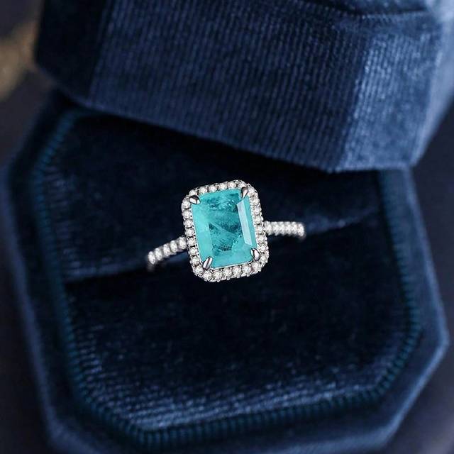 SHEIN 1pc Magnificent Tourmaline Ring Ladies Jewelry For Women 925 Sterling Silver Elegant Sugar Wedding Ring Fine Jewelry Gifts For Wedding Anniversary For