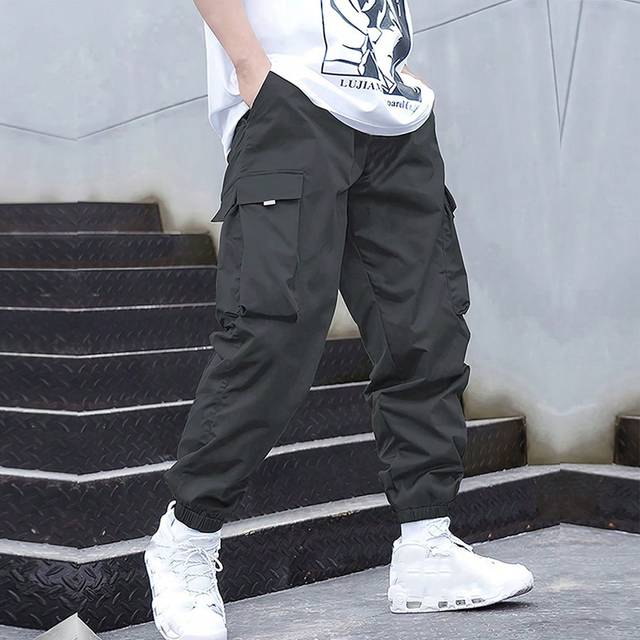 SHEIN 1pc Boys & Teens Casual Sports Outdoor Cargo Pants With Large Pockets & Webbing Decor, Suitable For Halloween, Spring & Autumn