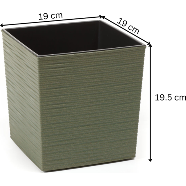 (Forest Green) Square Flower Pots Plastic with 30% Wood Eco Juka