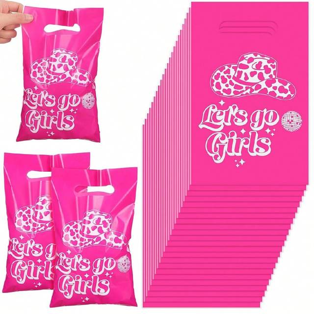 SHEIN 20Pcs/50Pcs Let&#39;s Go Girls Party Favor Bags Bachelorette Gift Bags Western Cowgirl Goodie Bags For Bridal Shower Birthday Party Valentine Day Mother&#39;s