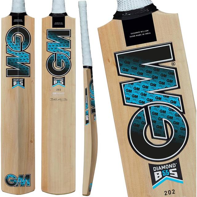 Gunn & Moore GM Cricket Bat | Ben Stokes Diamond 101 BS55 | Nybörjarklass 1 Kashmir Willow | Full storlek kort handtag lämplig för spelare 175 cm/5' 9 tum och över