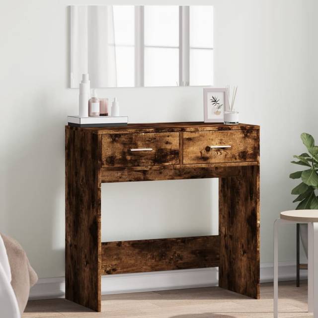 (smoked oka) vidaXL Dressing Table with Mirror Cosmetic Table Makeup Table Vanity Desk