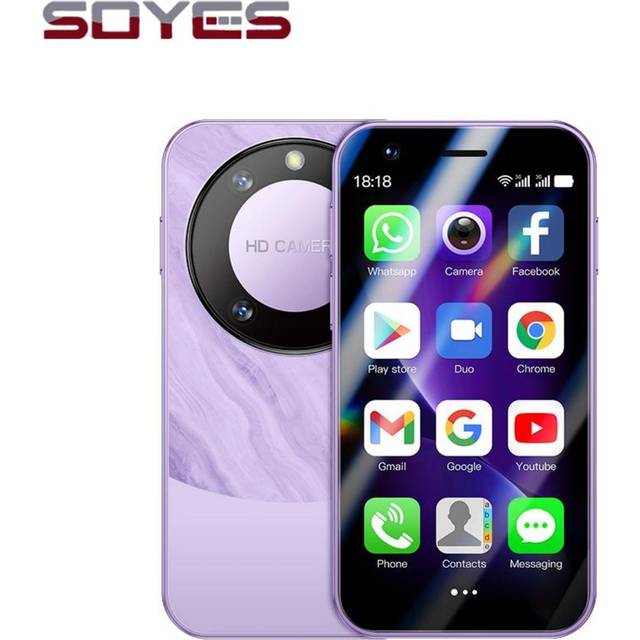 SOYES F8 Pro Max New Super Mini Card Phone WCDMA 3G Bluetooth WIFI Flashlight 1GB RAM 16GB ROM 3.0inch Quad Core 2MP Dual SIM Android Smart Phone purple