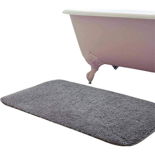 Soft Textured Anti Slip Bath & Shower Mat for Inside Shower & Wet Areas (40x60cm Grey) Phthalate Free Rubber Loofah Bathroom Mats for Slippery