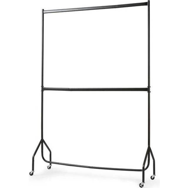 House Of Home Clothes Rail Two Tier Heavy Duty Garment Hanging Rack In Black 5Ft Long X 7Ft, Blue