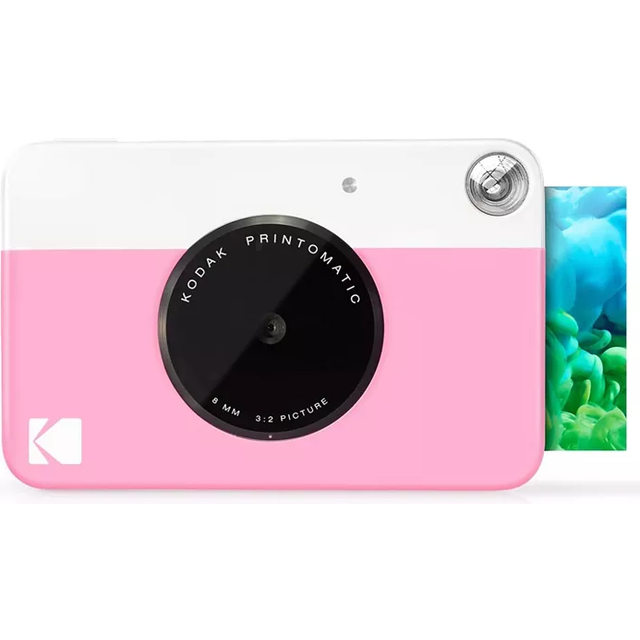 Printomatic Instant Camera Pink Gift Bundle Zink Paper 20 Sheets Case 7 Sticker Sets Markers Photo Album