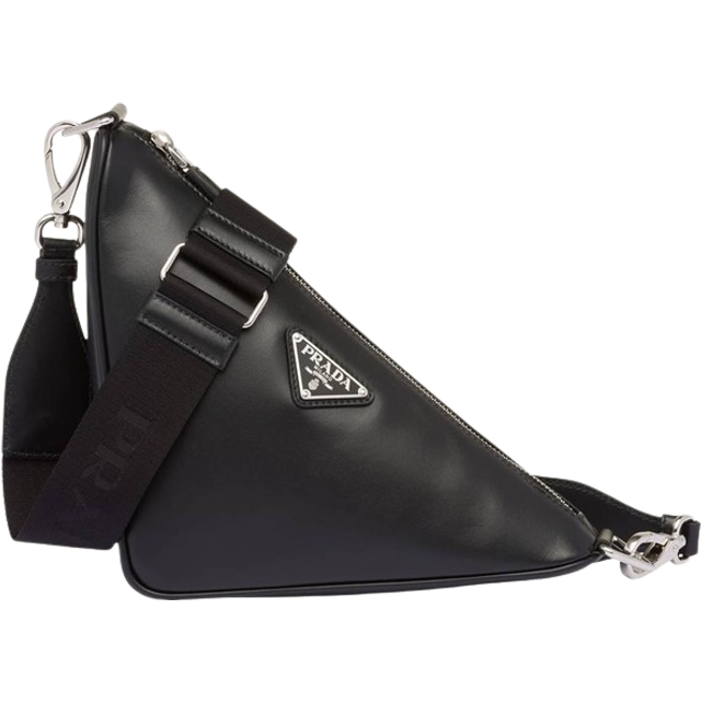 Prada Triangle leather shoulder bag - black (One Size)