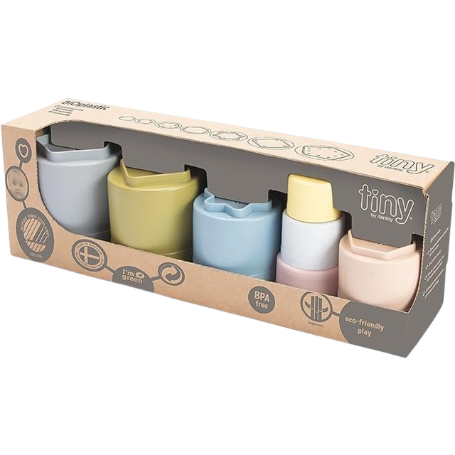 DANTOY Tiny Bio Play Cups - 6+ Months |Multi/patterned |One Size