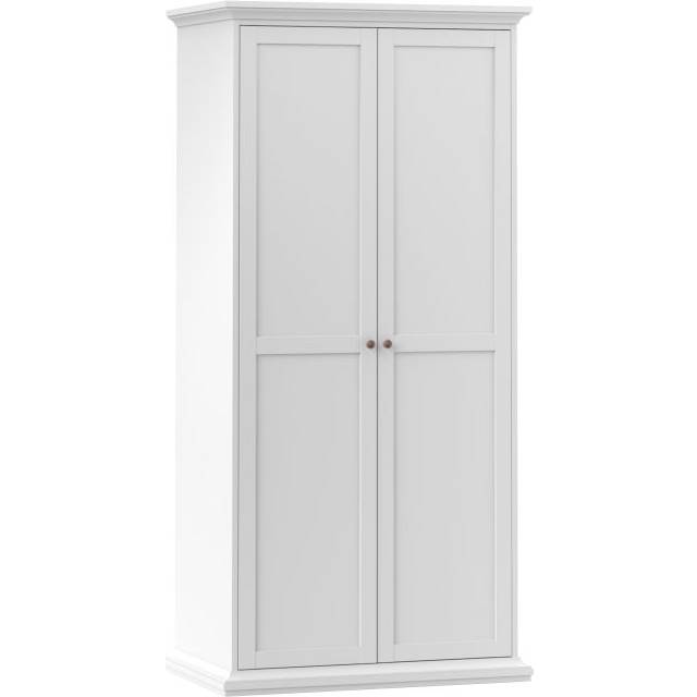 Indoor Furniture Group Paris Wardrobe With 2 Doors In White, White