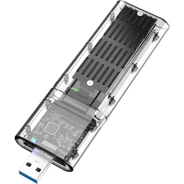 External M.2 NGFF SATA SSD Enclosure High Speed USB3.0 Gen1 5Gb/S Transparent SATA SSD Hard Drive Case for PC Black