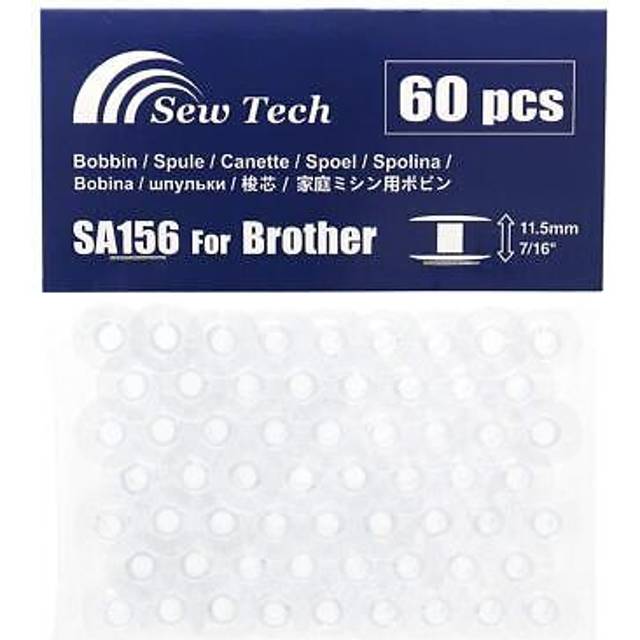 Sew Tech 60pcs SA156 Bobbins for Brother Sewing Machine XM2701 cS6000i cS7000i gX37 XR3774 cS5055PRW XR9550PRW Hc1850 cS8800PRW PE800 SE600 NQ1600E Em