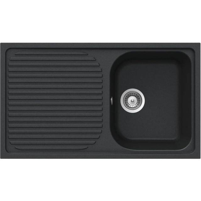 Schock Lithos D100 1.0 Bowl Reversible Onyx Black Granite Kitchen Sink & Waste