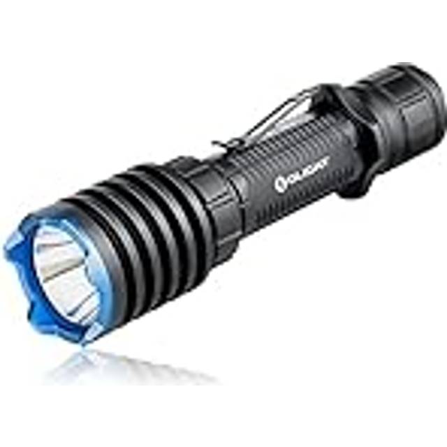 OLIGHT Warrior X Pro LED-ficklampa 2100 lumen, 500 meter räckvidd kraftfull med USB uppladdningsbar superljus taktisk lampa IPX8 vattentät, 21700 batteri för jakt, camping, vandring