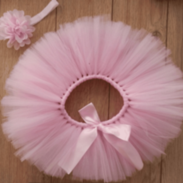 1 set babyfotograferingskläder, tyllkjol nyföddfotograferingsklänning, prinsessklänning rekvisita för milstolpebilder, nyföddpresent - Rosa (En-Storlek,gul,Purpur,rosa,Stor röd,svart 1,Vit 1)