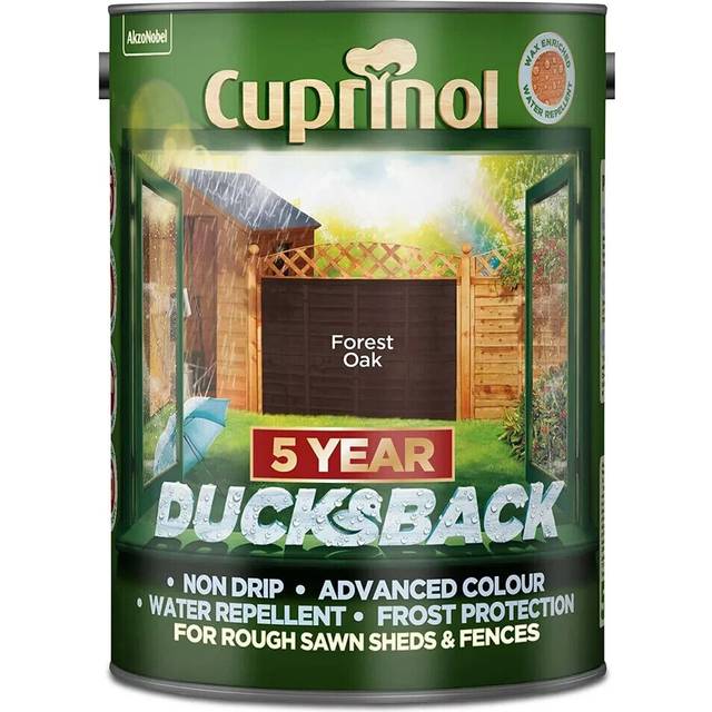 Cuprinol 5 year ducksback garden shed & fence paint 5l forest oak
