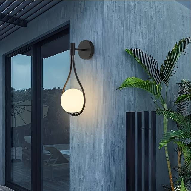 (Black) 1pc E26 Lighting Mid Century Modern Wall Sconce, Globe Wall Mounted Light