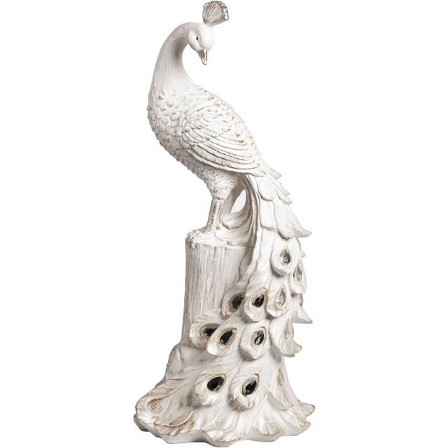 (White Peacock-Colorful Lanterns) Solar Peacock Lawn Light - Outdoor Garden Decoration with Ornament
