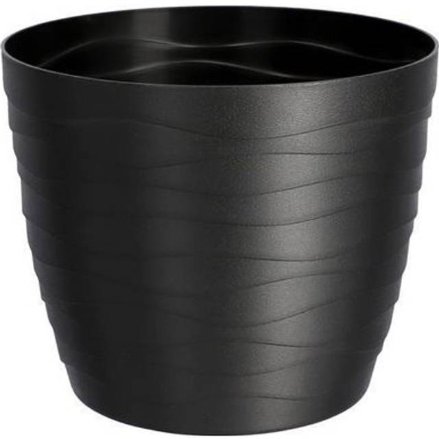 KADAX Flowerpot Flowerpot Cover White Round 11cm Plastic 11 cm svart
