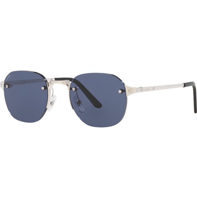 Santos de Cartier Round Sunglasses - Silver - One size