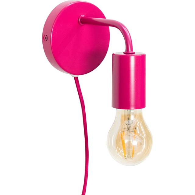 Plug in Colour Pop Raspberry Wall Light, Easy Fit Wall Lamp + LED Bulb