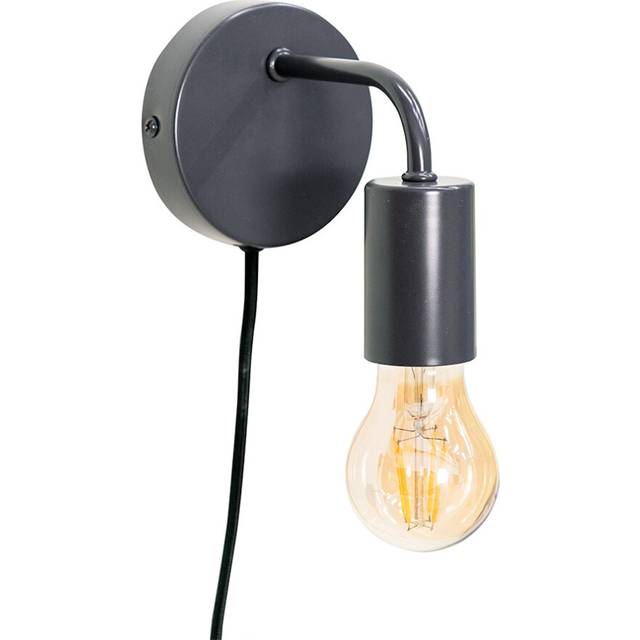 Jordy Plug in Colour Pop Charcoal Grey Easy Fit Wall Light - Bulb Included