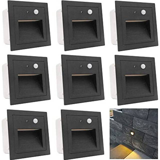 Arotelicht Staircase Light Recessed Wall Lamp,3W Stairway Lamp,Waterproof IP65,3000K Aluminum Black Cover,Step Light