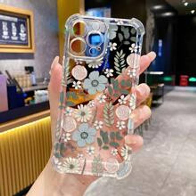 Blommigt 1 st TPU förtjockat telefonfodral med fyra hörn droppskydd med blommönster, kompatibel med IPhone11 12 13 14 11Promax 12Promax 13Promax 14Pro - Multifärgad (Multi-size)